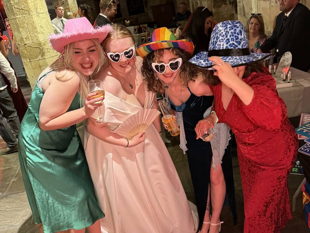 Group shot at the Magic Mirror at The Hospitium York wedding