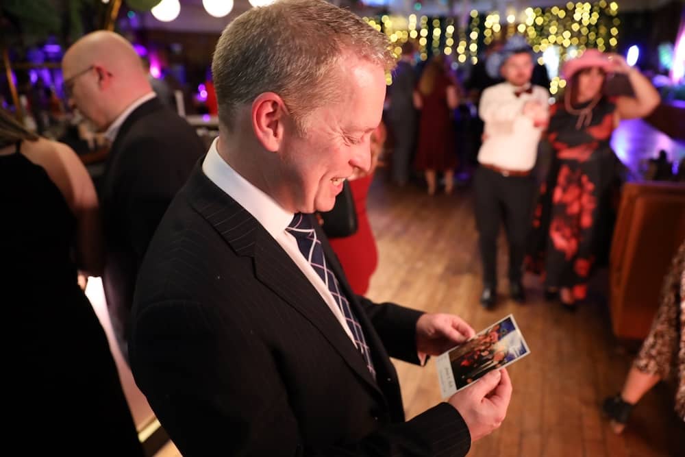 Close-up of custom 6x4 Magic Mirror prints from Aimee and Nick’s wedding at The Impossible York