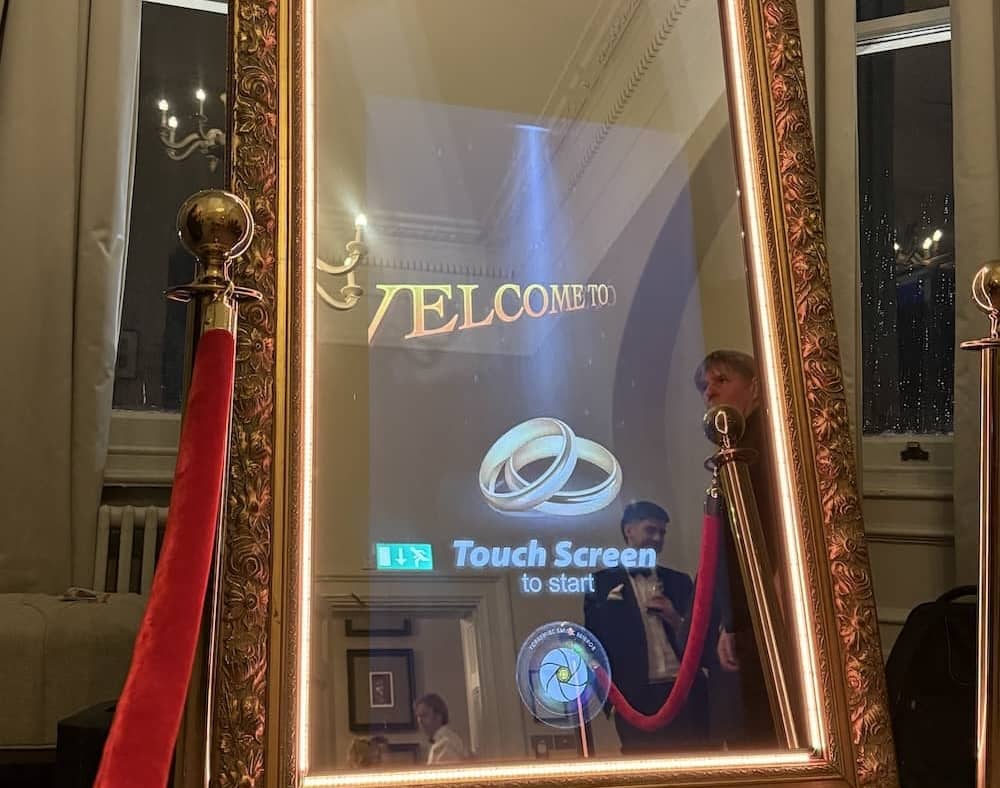 Magic Mirror setup at The Milner York wedding reception