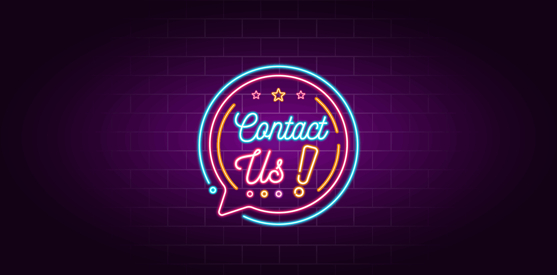 Contact Us Banner in Neon