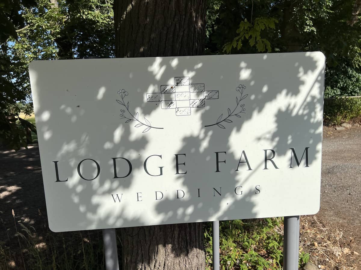 Lodge Farm Weddings Sign