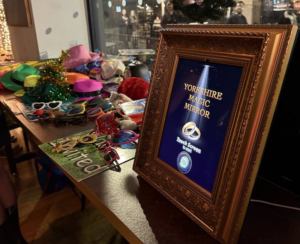 Magic Mini photo booth and prop table at All Bar One Leeds corporate event