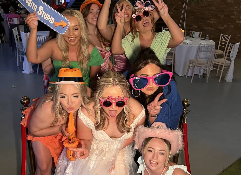 Wedding guests using the Magic Mirror at Bunny Hill