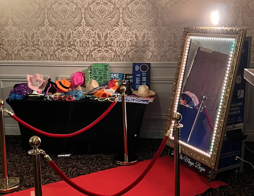 Wedding guests using the Magic Mirror at Darrington Golf Club