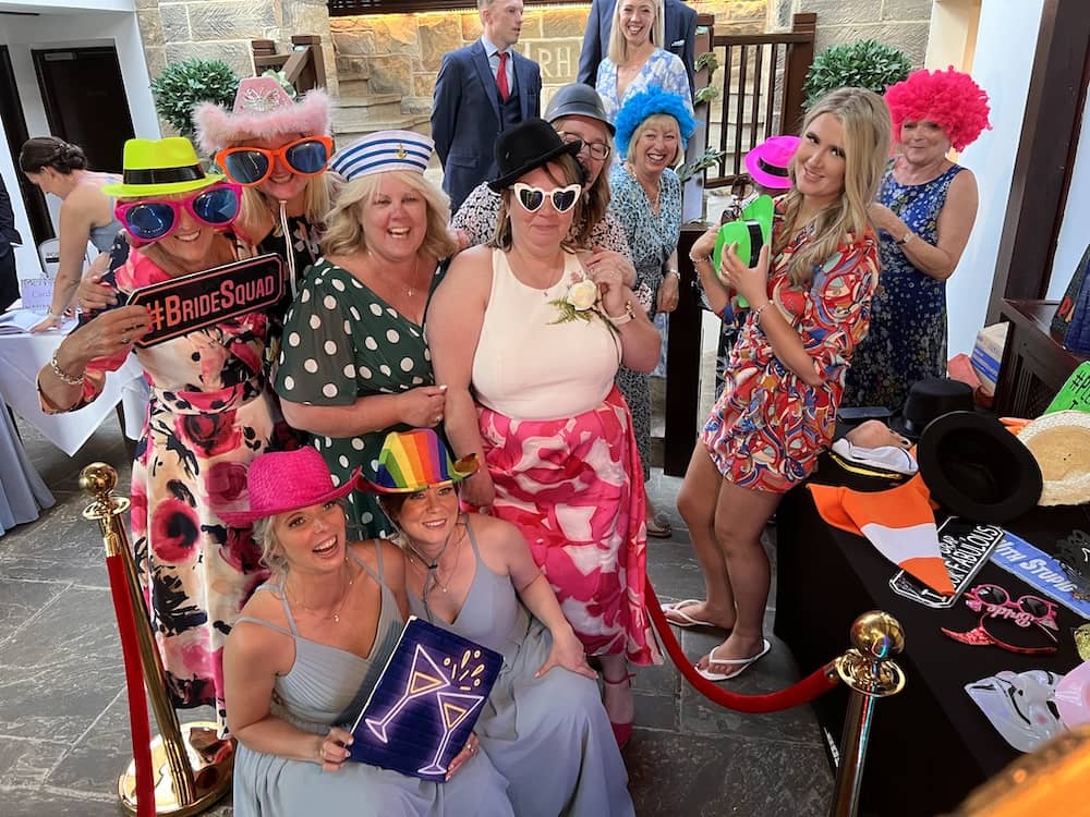 Wedding guests enjoying the Magic Mirror at Grand Villa Heights