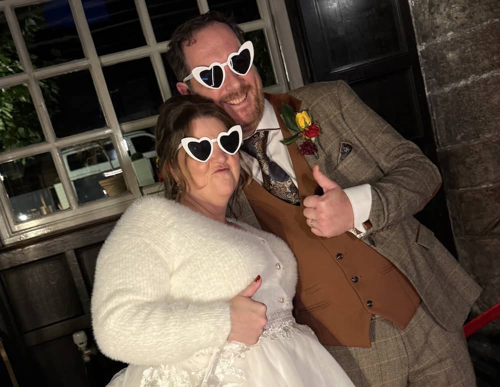 Wedding guests using the Magic Mirror at Grays Court