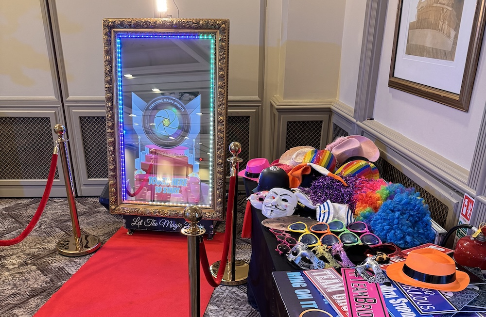 Wedding guests using the Magic Mirror at Oulton Hall