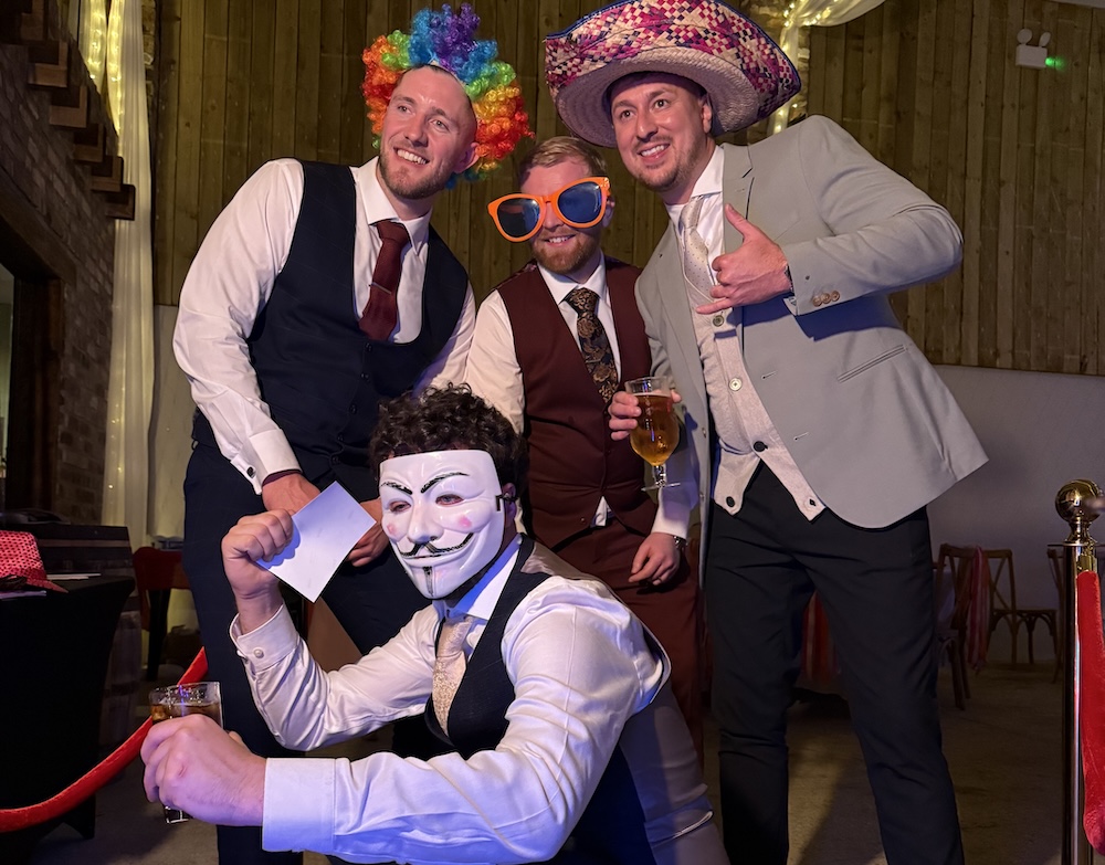 Wedding guests using the Magic Mirror at Wold View Farm